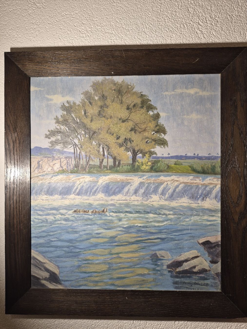 Dipinti: Gemälde von Hans Arnold Daepp "Thurrain" von 1913 – Usato da Schaffhausen venduto da Caroline_Stein