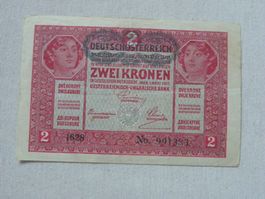 Historische 2 Kronen Banknote von 1917 - Selten!