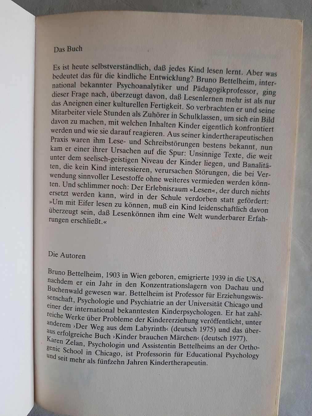 Libri: Bruno Bettelheim - Kinder brauchen Bücher - 1982 – Usato da Walterswil BE venduto da Lonitti 3