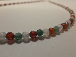 Halskette Naturstein Perlen facettiert ca. 43,5cm. / Ø 3mm.
