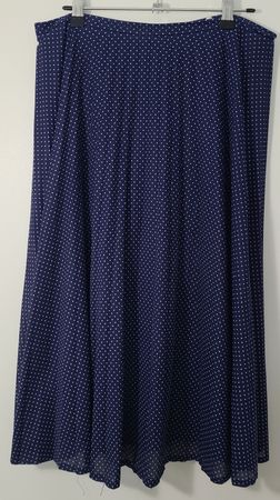 Vintage Faltenrock blau mit weissen Punkten Gr. 42