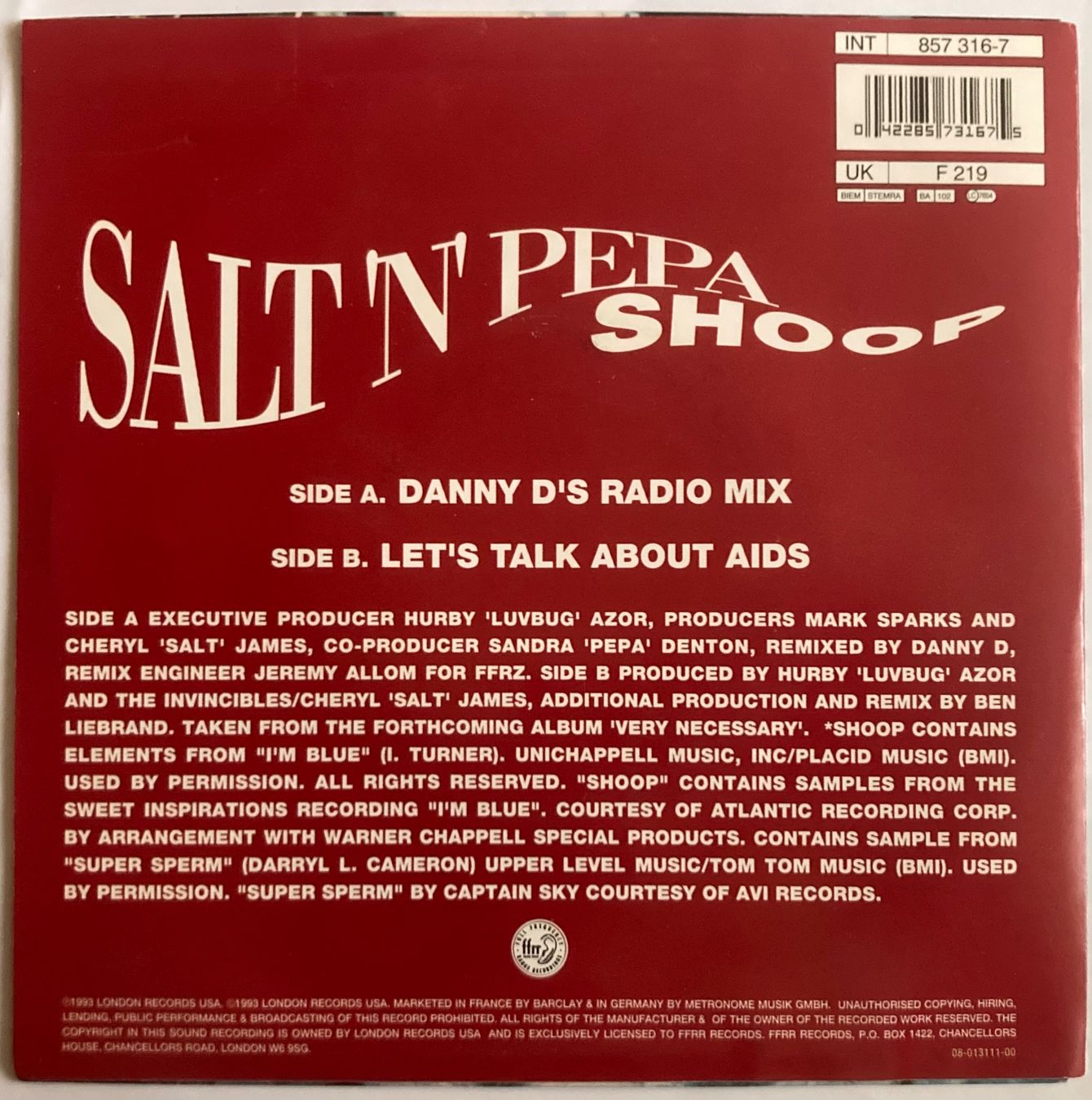Schallplatten: SALT 'N' PEPA - SHOOP – Gebraucht aus Poliez-Pittet von Newtown-Records 1