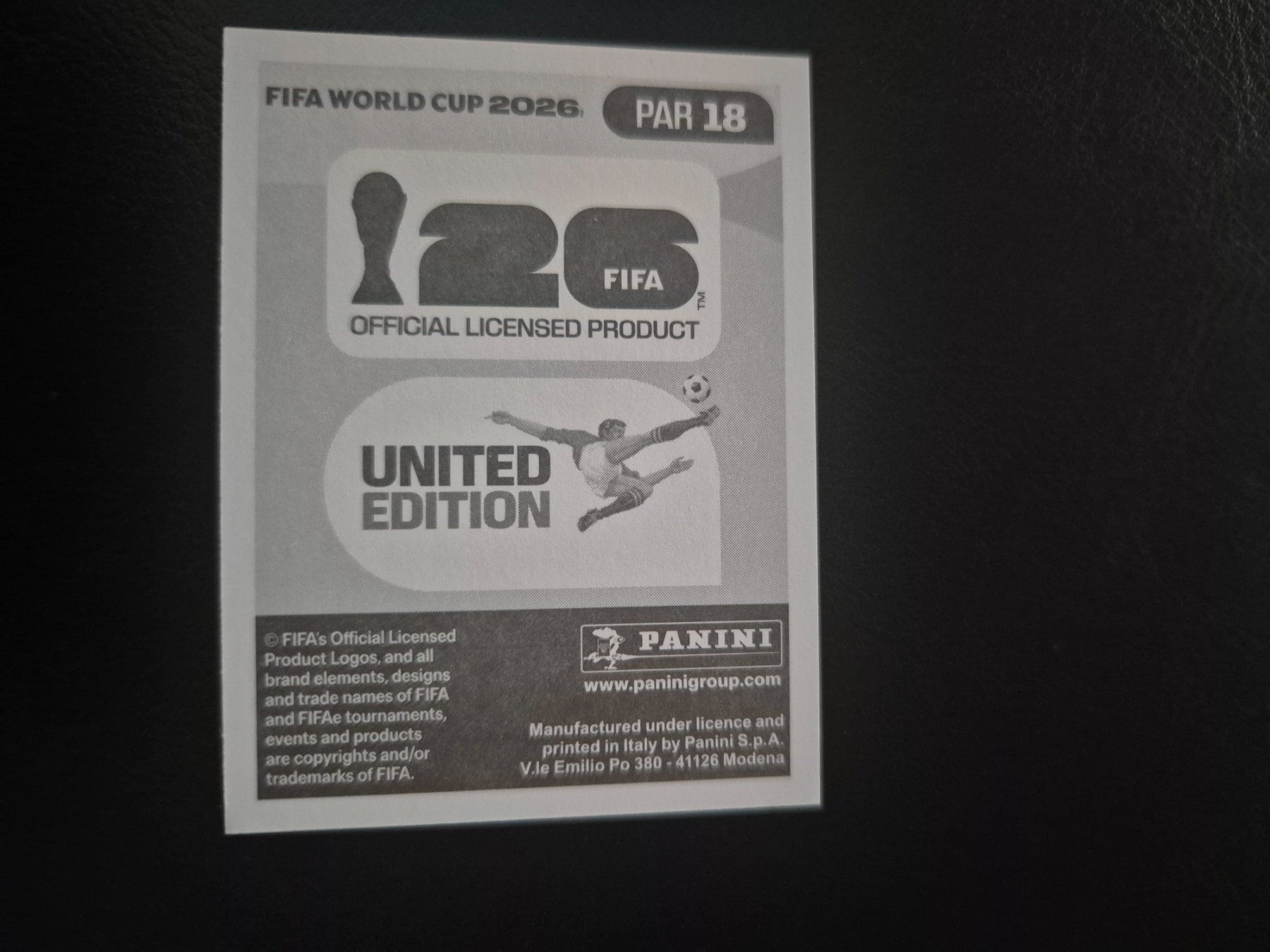 Panini Carte collezionabili: Panini WM 26 PAR 18 – Nuovo (secondo la descrizione) da Rorschacherberg venduto da AJ3108 1