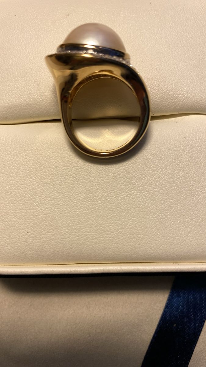 Anelli: Schmück Ring mit Kunst Perle – Nuovo (secondo la descrizione) da Rorschach venduto da lvi_p29s 1