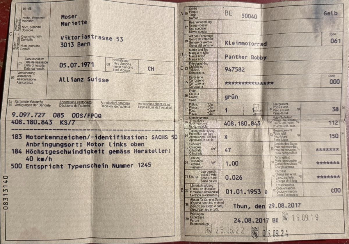 Sachs Ciclomotori: Panther Bobby Sachs Motor 1953 – Usato da Bern venduto da vidanamos 9