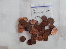 2 centimes 1948 à 1974 x 53 pièces