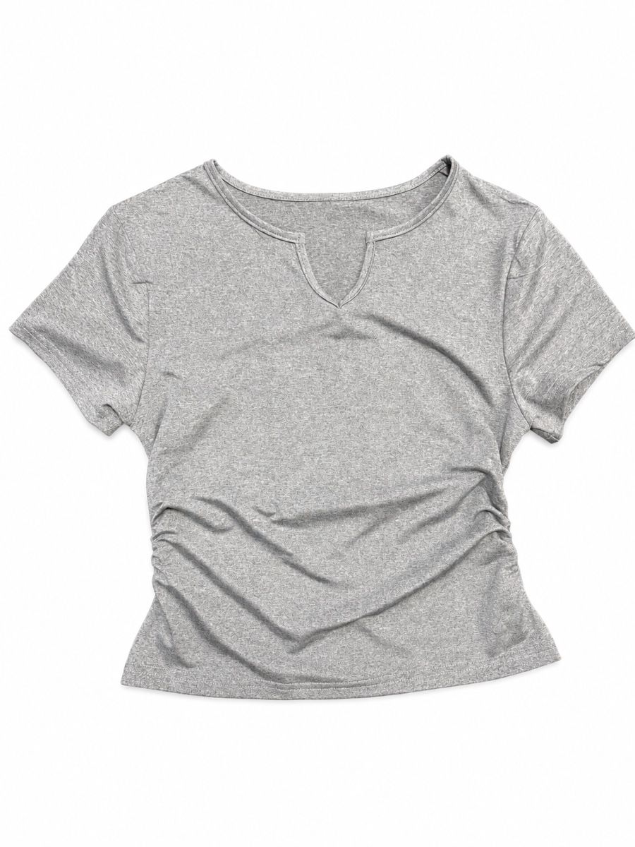 T-shirt: Graues V-Neck T-Shirt S – Usato da Rümlang venduto da svent