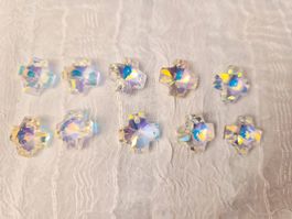 Glas Kreuz Perlen 14mm 5 stück Crystsl AB