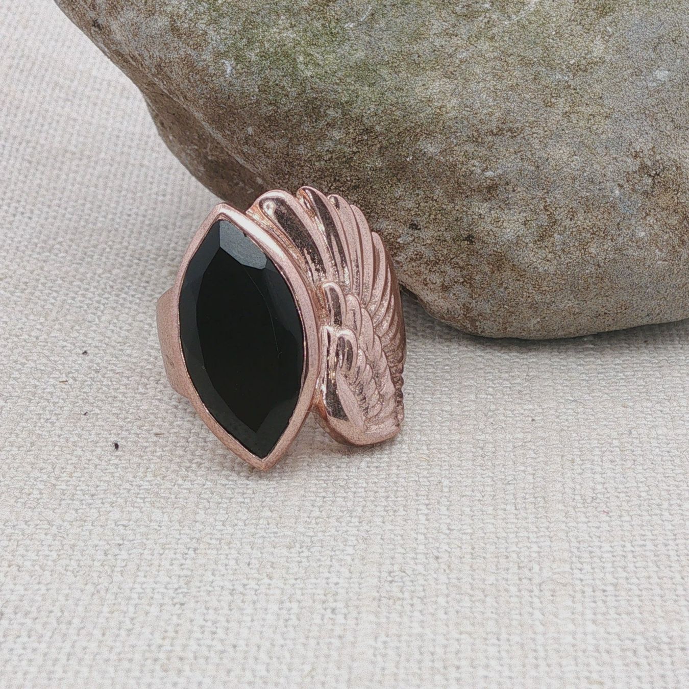 Olga Ribler Anelli: Silberring roseergoldet mit Onyx Grösse 60 – Nuovo (secondo la descrizione) da Luzern venduto da Schmuckoutlet 4