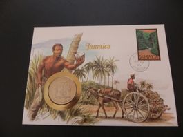 Münzbrief Jamaika 1 Dollar 1982 - Fussball WM España 82