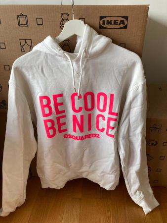 *BE COOL BE NICE DSQUARED2 HOODIE WEISS* Grösse M