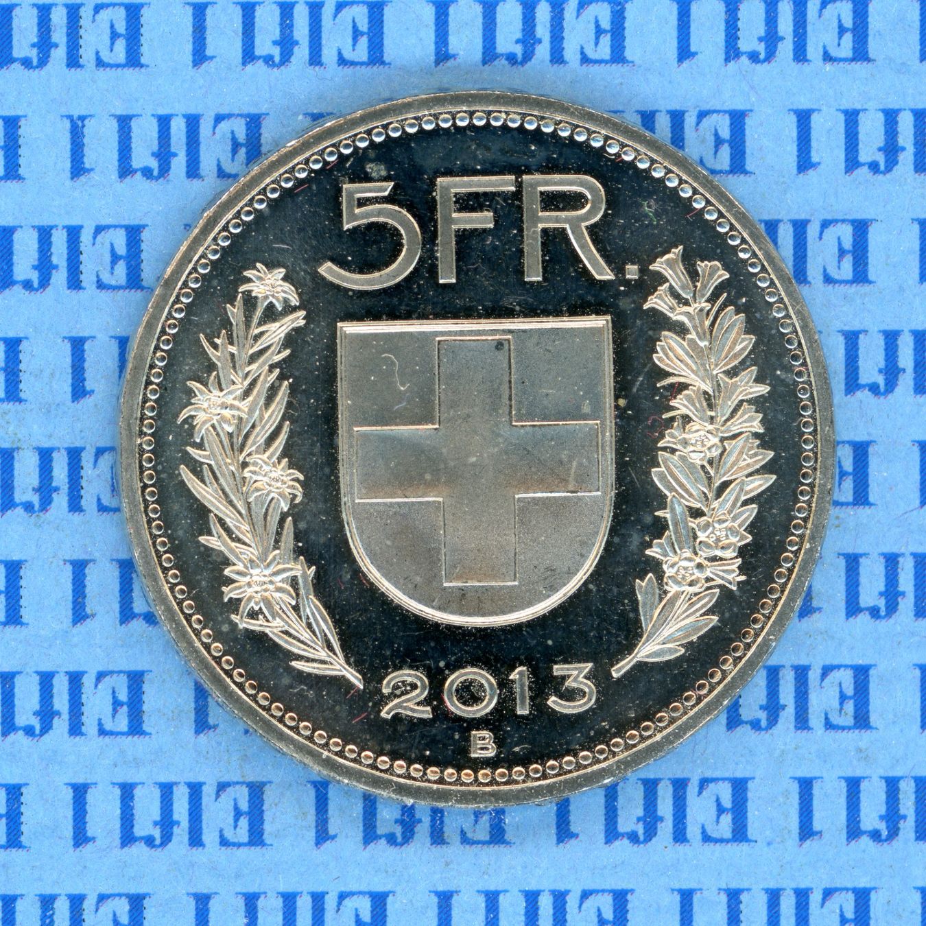 Tutti le monete: CHF___5.00 2013  Abart Randsegment -stgl 5 Franken – Nuovo (secondo la descrizione) da Widnau venduto da Elf11