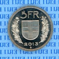 CHF___5.00 2013  Abart Randsegment -stgl 5 Franken