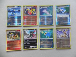 8 Pokémon Sammelkarten 2008 Text Deutsch 50-90 KP glänzend