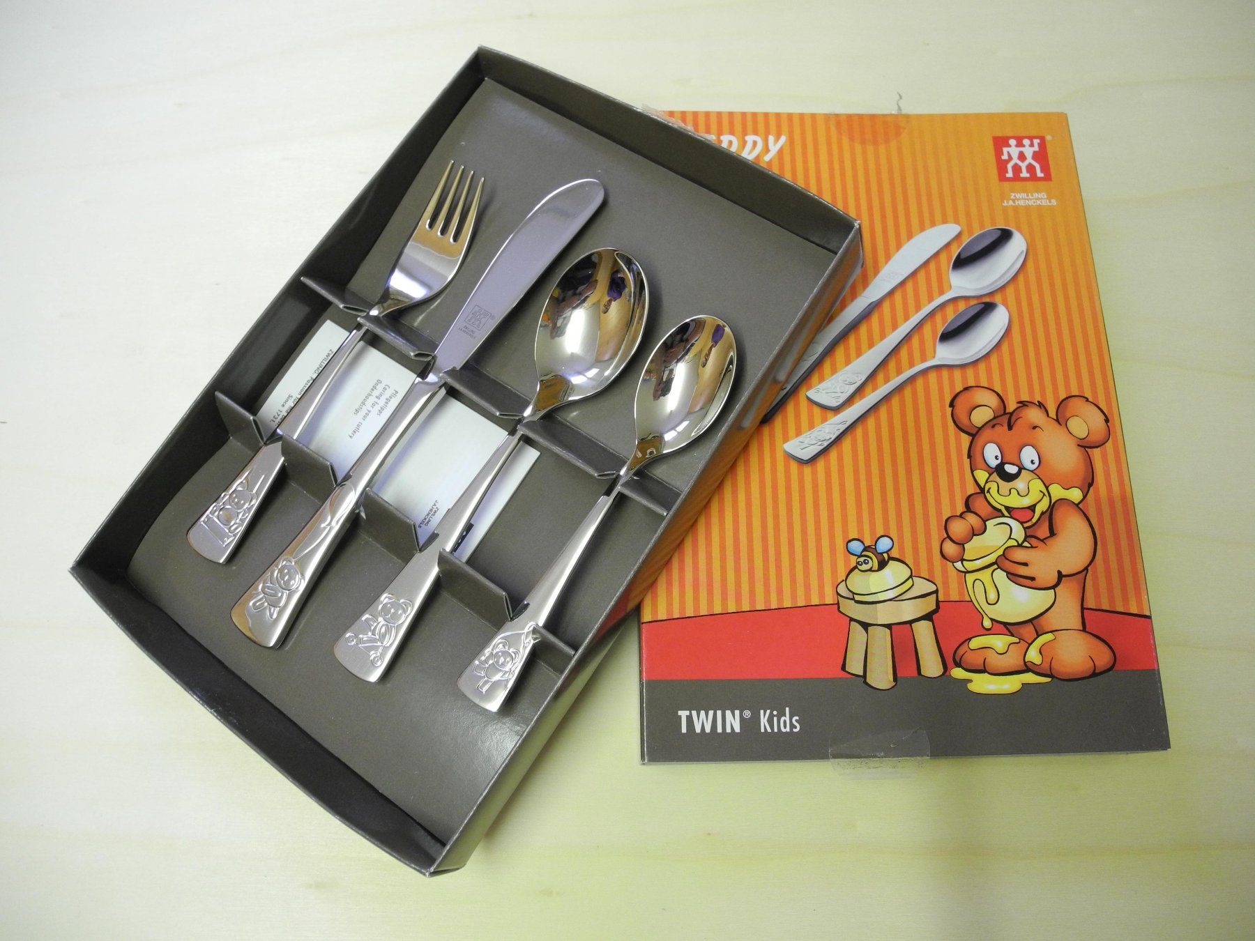 Zwilling Set di posate: Zwilling Kinderessbesteck, Teddy – Nuovo e nell'imballaggio originale da Güttingen venduto da romli
