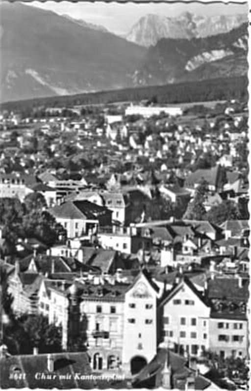 Ansichtskarten: Chur mit Kantonsspital – Gebraucht aus Ottikon b.Kemptth. von Neptun1974