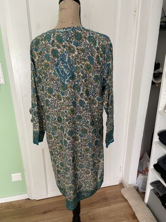 Bluse Kleid Cachet Seide bestickt Grösse L/XL