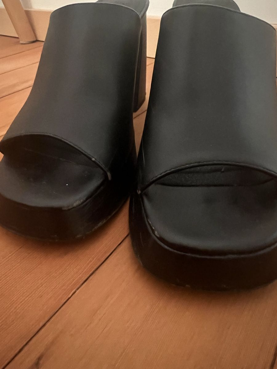 Damenschuhe: Black Platform Mules with Block Heel Open Toe Shoes – Gebraucht aus Zürich von san_t2jq 4