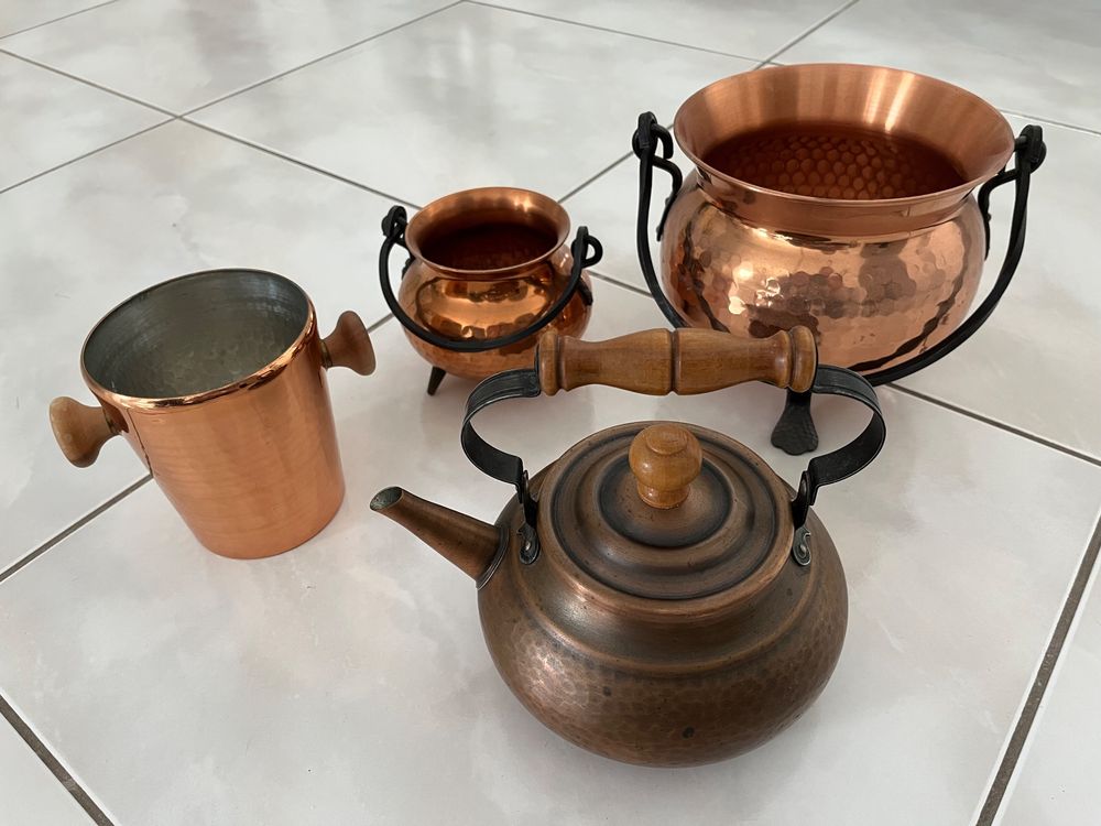 Kupfer Teekanne, Kessel und Eiswürfel-Behälter 4
