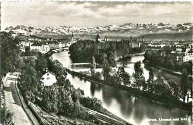 Cartoline postali: Zürich, Limmat und Sihl – Usato da Ottikon b.Kemptth. venduto da Neptun1974