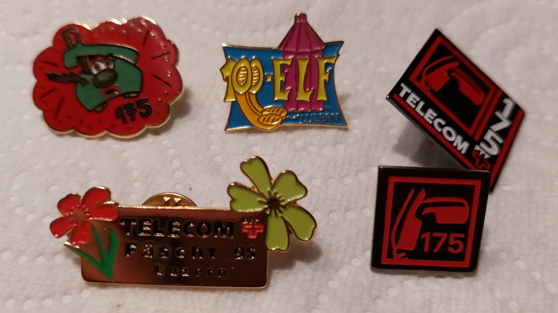 Placchette & Badge: Pins "TELECOM PTT 175 / 111" (5) – Nuovo (secondo la descrizione) da Rotkreuz venduto da JustForSale