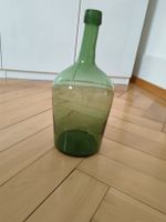 Vintage grüne Glasflasche, Deko, Blumenvase, 40 cm hoch