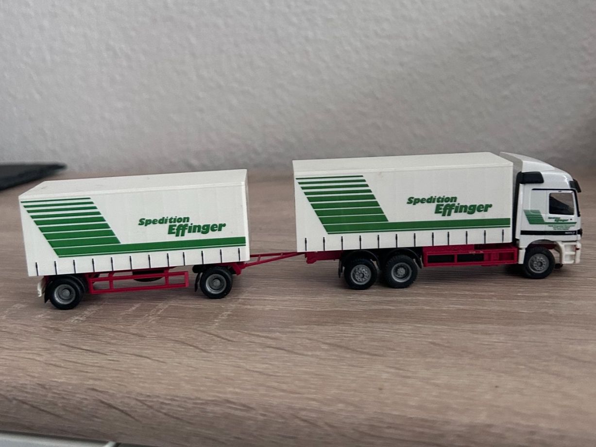 Mercedes-Benz Modellini d'auto: Faller Car System H0 MB LKW Spedition Effinger mit Anhänger – Usato da Goldach venduto da Manyro55 2