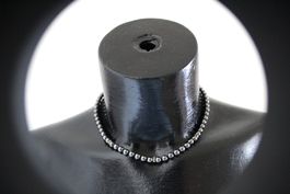 Vintage Hämatit Perlen Kette mit Strassstein module