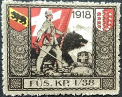 Soldatenmarke 1.WK, Füsilier Kp I/38, braun, Wi 3.Div 120