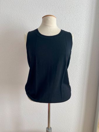 Strenesse: ärmelloses Top, schwarz, feine Wolle, M L
