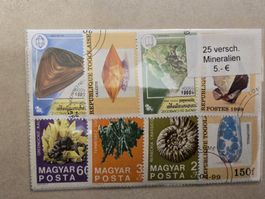 25 verschiedene Mineralien Briefmarken, Top Zustand!