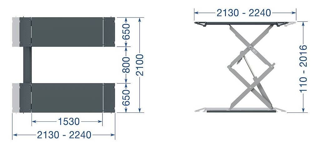 Piattaforme elevatrici & Crick: Profi Scherenhebebühne 3.5 t - Überflur GREY – Nuovo e nell'imballaggio originale da Rüthi (Rheintal) venduto da Toptool 9