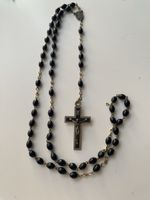 Chapelet Argenté Italy en perles noires