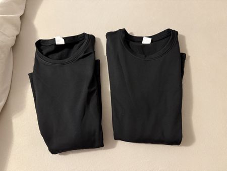 2 wärmende Langarmshirts schwarz - Grösse: S
