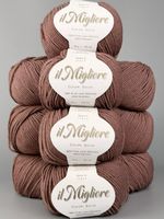 100% Merinowolle extrafine Mauverosa 10 Knäuel Set