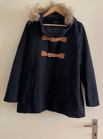 SENES Paris - dunkelblauer Mantel mit Kaputze, Gr. M