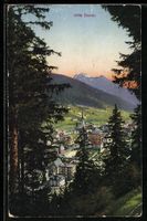 Davos, Teilansicht mit Gebirgspanorama