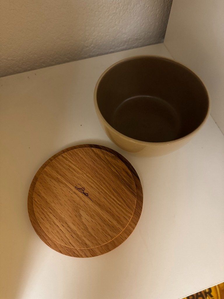 Ciotole: Bitz Schale mit Holzdeckel - beige - neuwertig – Nuovo (secondo la descrizione) da Zuchwil venduto da HowieBowie 3