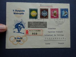 1948 W25w-W28 FDC mit Illustration - SELTEN