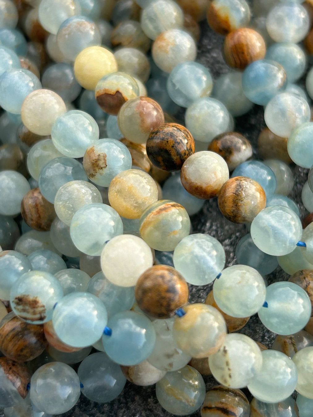 Pietre preziose: Strang echte blue calcit level 1 beads 6 mm – Nuovo e nell'imballaggio originale da Niederrohrdorf venduto da Ytobi