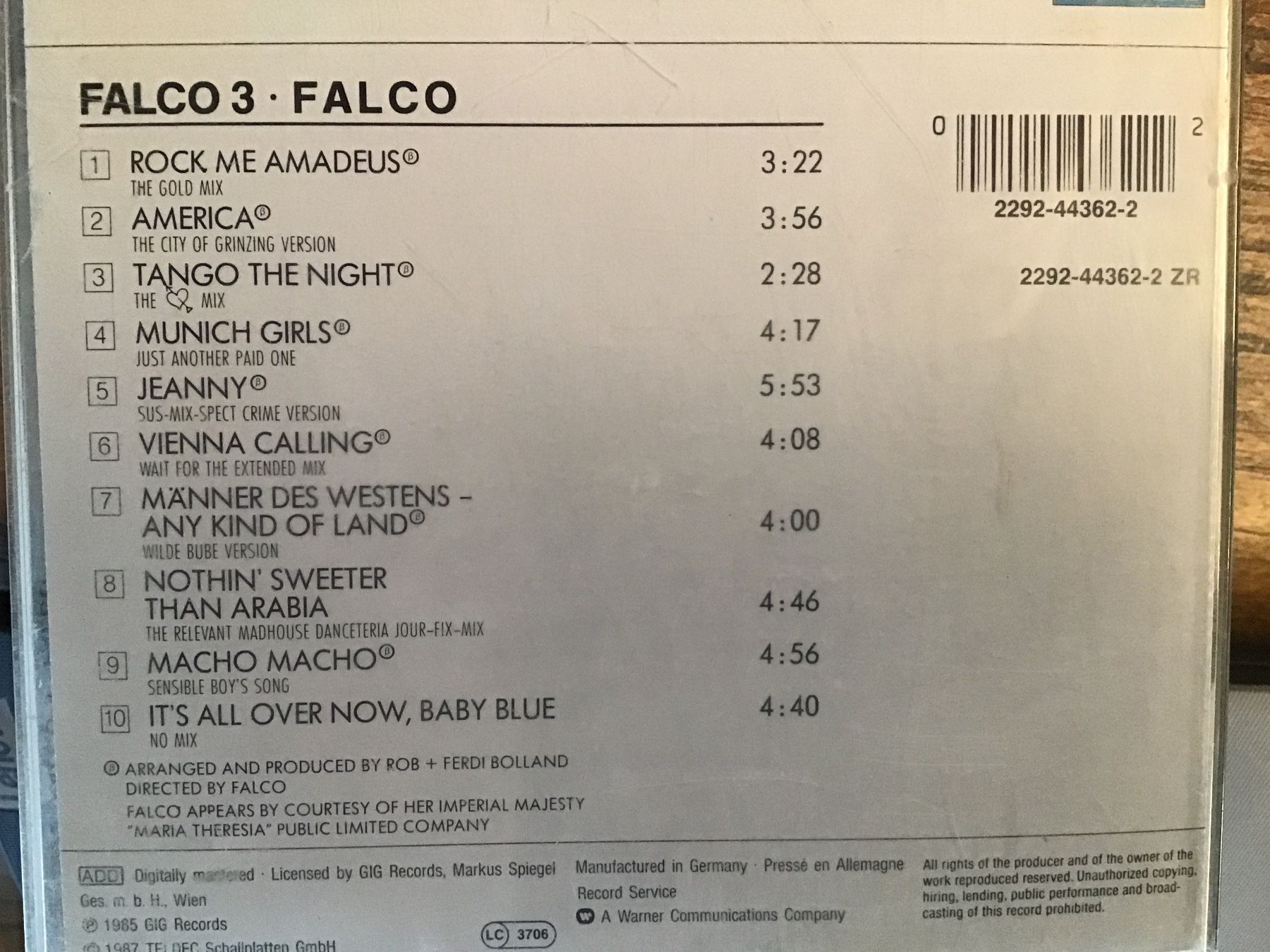 CD: FALCO 3 CD CD-Album   🎸 – Usato da Thierachern venduto da sweden08 1