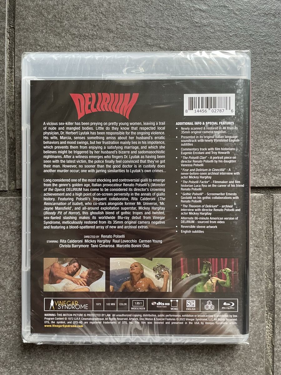 Tutti i DVDs: Delirium Blu-ray Vinegar Syndrome – Nuovo (secondo la descrizione) da Zürich venduto da cENS0R 3