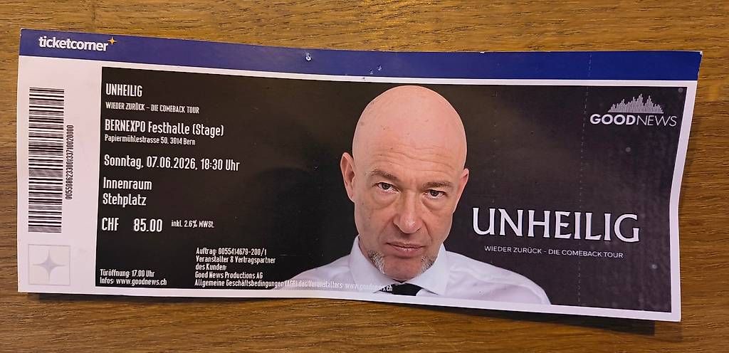 Biglietti: Unheilig Konzertticket  – Usato da Gümligen venduto da Japoth