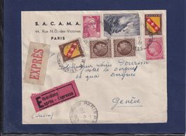 Exprès - SACAMA - Paris (F) - Genève (CH) 1947