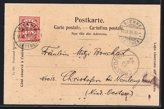 Cartoline postali: AK Biel, Burgplatz, 1899 – Usato da Berlin venduto da bartko-reher 1