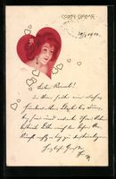 sign. Carl Jozsa: Junge Frau mit goldene
