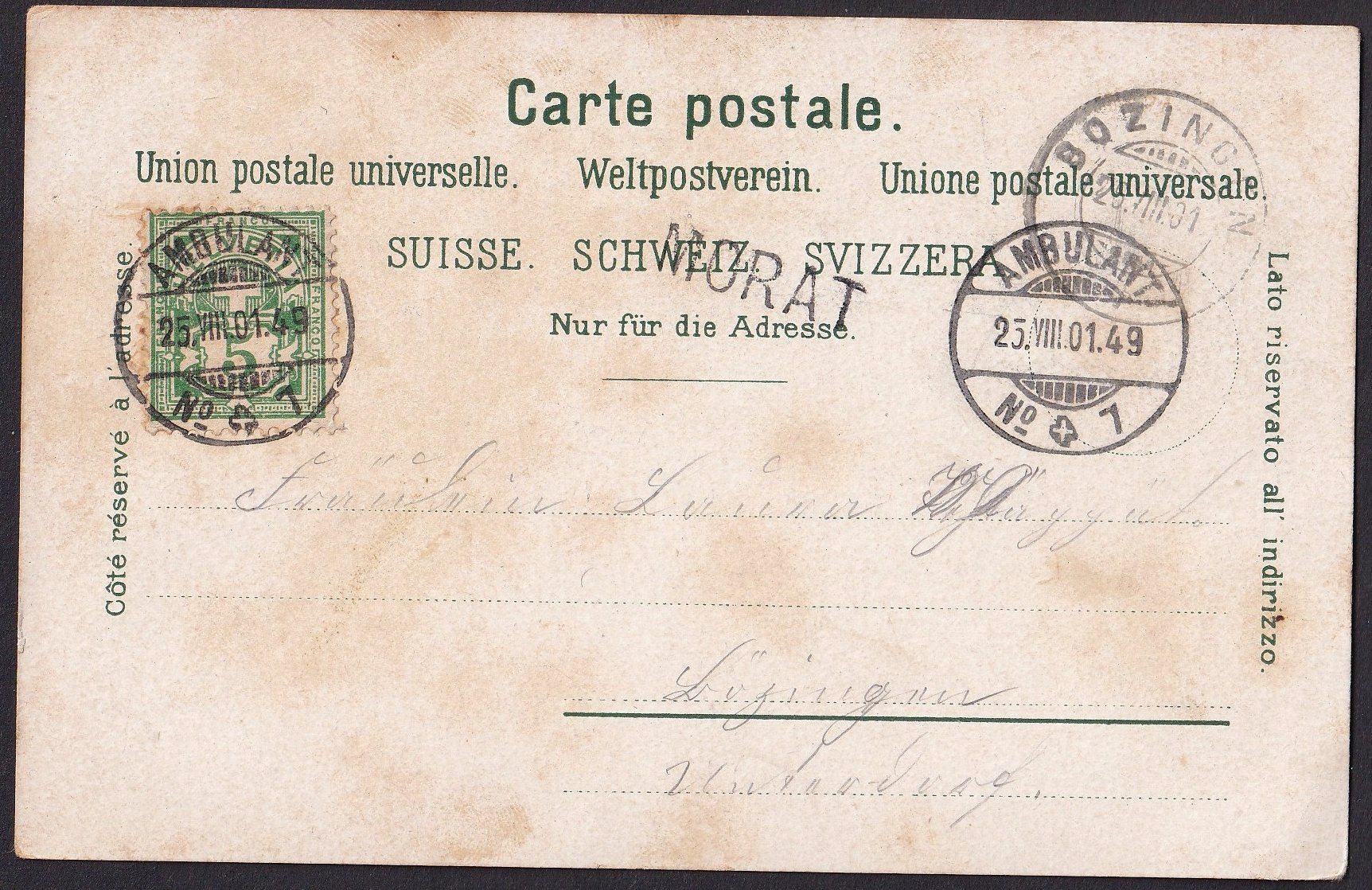 Cartoline postali: Murten Morat mit Dampfschiff und Stempel MORAT – Usato da Olten venduto da clotaldi 1