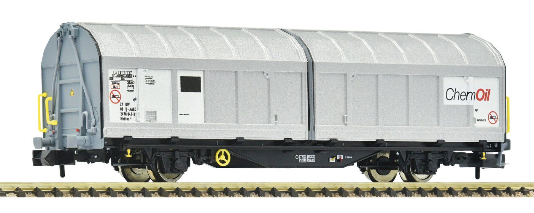 Fleischmann Trains électriques: Fleischmann 6660137 AAE Cargo Schiebewandwagen ChemOil – Neuf avec emballage d'origine à Derendingen par Benfis
