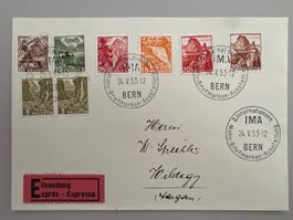 1953 IMA Landschaftsbilder Express Brief 6 Farben