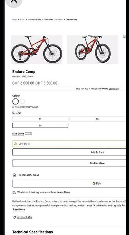 Specialized Biciclette: Mtb specialized Enduro Comp  Carbon size s5 – Usato da Zürich venduto da Tot_qht8 3